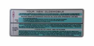 "Your New Oldsmobile" Sun Visor Decal