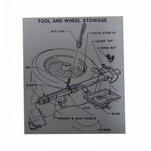 Tire Stowage Instructions Decal - Special Wheel