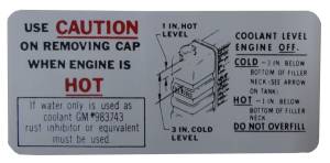 Cooling System Caution Decal