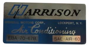 Harrison AC Evaporator Box Decal