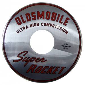 "Oldsmobile Super Rocket Ultra High Compression" Air Cleaner Decal - 10"