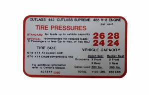 Tire Pressure Decal