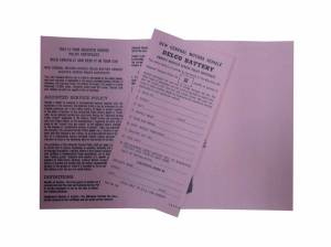 Delco Battery Owners Certificate