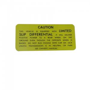 Limited Slip Caution Decal - Canadian Cars