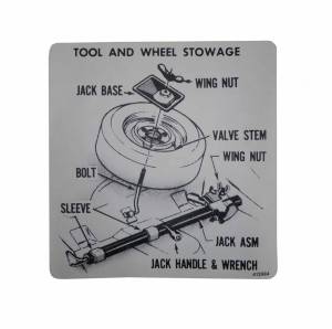 Tire Stowage Instructions Decal - Regular Wheel