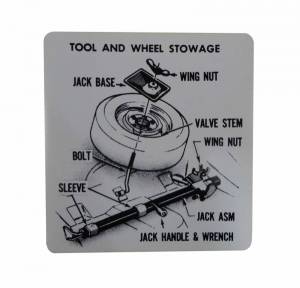 Tire Stowage Instructions Decal - Regular Wheel