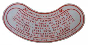 Oil Bath Air Cleaner Service Instructions Decal
