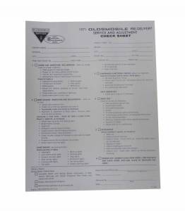 Products - Manuals & Literature - Rubber The Right Way - New Vehicle Pre-Delivery Sheet