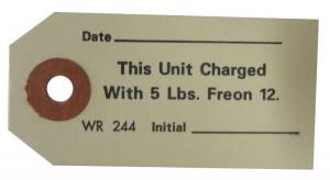 Rubber The Right Way - Freon Charge Air Conditioner Compressor Tag