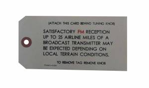 AM / FM Radio Antenna Instructions Tag