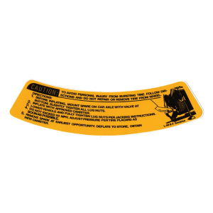 Space Saver Spare Tire Warning Decal
