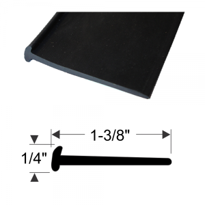 Extruded Rubber Seals - Mounting Pads & Fillers - Mounting Pad  - With Lip - 1-3/8" Wide