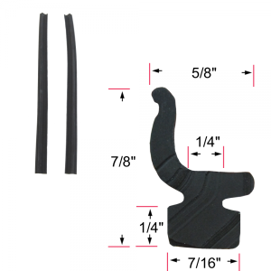 Extruded Rubber Seals - Quarter Window / "T" Channel Seals - Quarter Window Seal - 18" Long