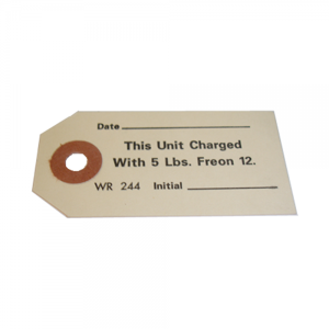 1953 - Decals - Rubber The Right Way - Air Conditioner Compressor Freon Charge Tag