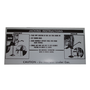 Jack Instructions Decal - In Trunk