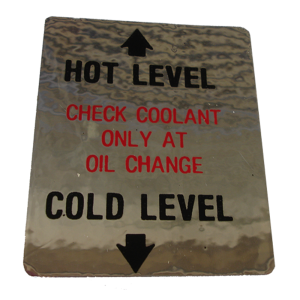 Coolant Level Decal