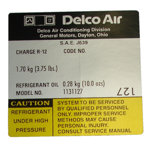 Air Conditioner Compressor Decal