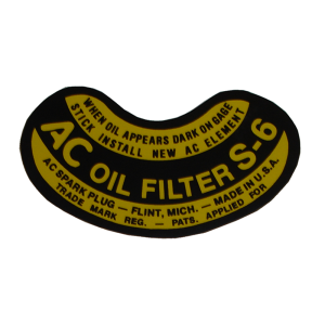 1949 - Decals - Rubber The Right Way - "AC" Oil Filter Decal (S-6)