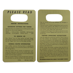 Heater Instructions Tag