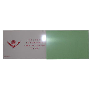 Owners ID Card Plastic Holder & Overlay