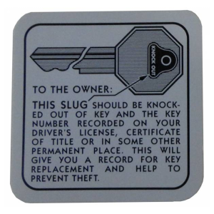 1950 - Decals - Rubber The Right Way - Glove Box Door Key Instructions