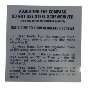 1948 - Decals - Rubber The Right Way - Glove Box Door Compass Instructions Decal