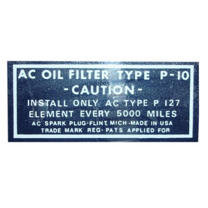 1949 - Decals - Rubber The Right Way - Oil Filter Decal - PF-127