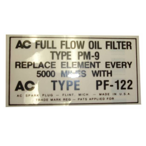 1956 - Decals - Rubber The Right Way - Oil Filter Decal - PF-122