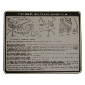 Jack Instructions / Tire Pressure Decal