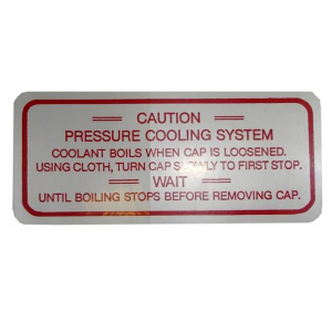 1961 - Decals - Rubber The Right Way - Cooling System Decal - Aluminum Engine