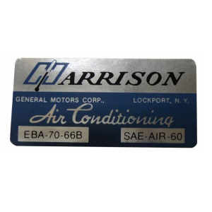 1966 - Decals - Rubber The Right Way - "Harrison" AC Evaporator Box Decal