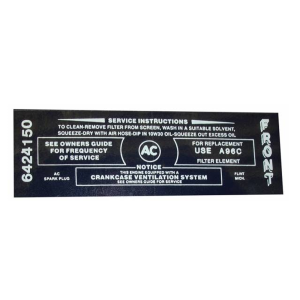 Air Cleaner Service Instructions Decal - 340-4V