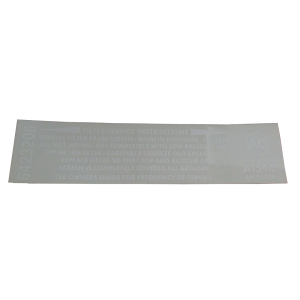 Air Cleaner Service Instructions Decal - Filter Type A154C
