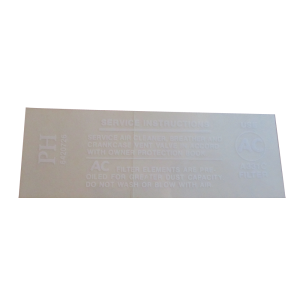 Air Cleaner Service Instructions Decal - 350-2V With A331C Filter