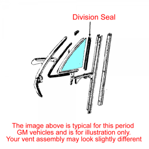 10-036V - 1963 1964 Buick Cadillac Chevy Oldsmobile Pontiac Vent Window Division Seal Weatherstrip