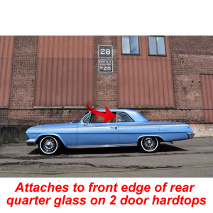 10-048V - 1961-64 Buick Cadillac Oldsmobile Rear Side Window Leading Edge Seal Weatherstrip