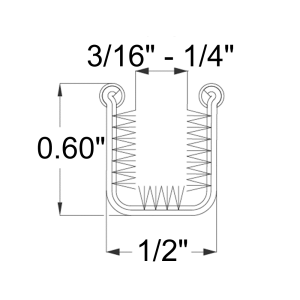 10-445X - Glass Run Channel - Rigid - 0.50 Inch Wide 0.60 Inch Tall