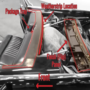 1964 1965 Lincoln Continental Finish Panel to Package Tray Weatherstrip