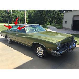 11-257R -- 1973-1977 Buick Chevy Oldsmobile Pontiac Rear Door Roof Rail Seal Weatherstrip