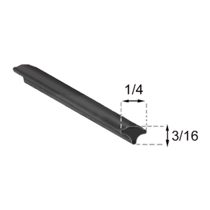 Fixed Glass Locking Strip - Black - 1/4" x 3/16" - 50' Long