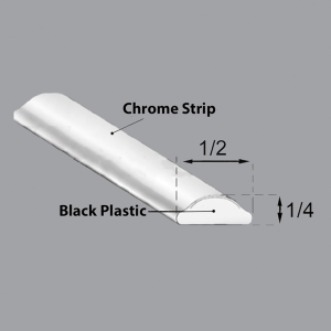 Fixed Glass Locking Strip - Chrome - 1/2" x 1/4" - 17' 1" Long