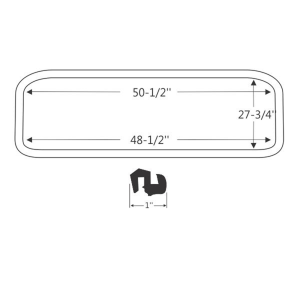 10-239W - 1966-67 Dodge Charger Rear Window Seal Gasket
