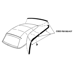 Dennis Carpenter - Convertible Top Seal - Complete 7 Piece Kit - Image 2