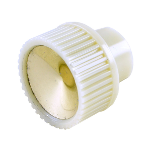 Radio Knob - White With Gold Insert