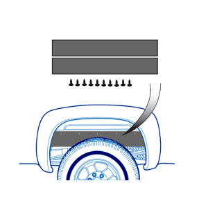 Truck and SUV rear wheel well body gap fillers.