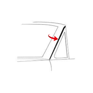 1963-65 Ford Falcon and Mercury Comet Convertible A-Pillar seal kit installation location.