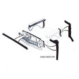 1964 and 1965 Ford radiator core support to fender seal kit installation location.