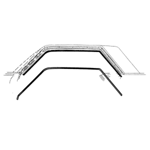 1964-1966 Ford Thunderbird hardtop roof rail seal installation location.