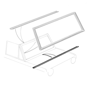 1966-77 Ford Bronco windshield lower frame seal installation location.