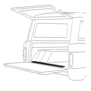 1966-77 Ford Bronco lower tailgate seal installation location.